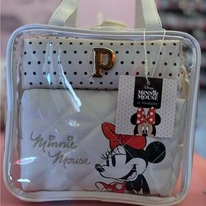 Primark Minnie Mouse Cosmetic Bag 3 Piece  Set - White and Black